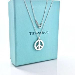 Tiffany & Co. Sterling Silver Peace Sign Necklace